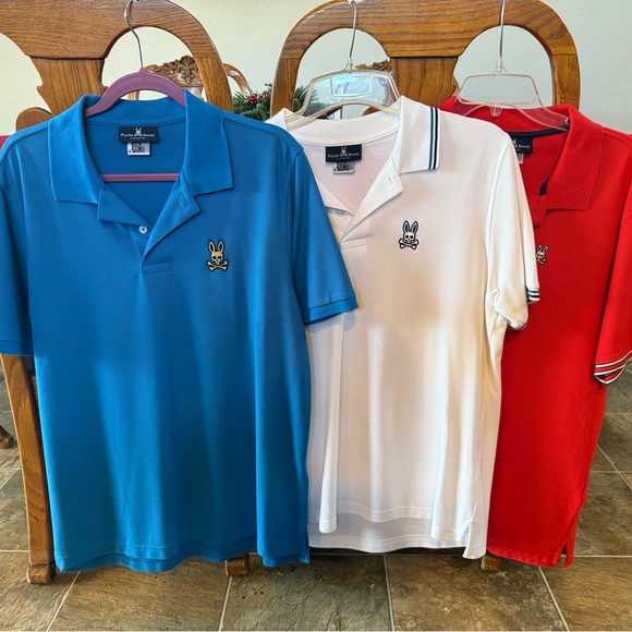 Psycho Bunny Polo Set - Vibrant Blue Classic White Bold Red